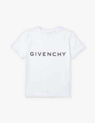 Givenchy Boys White Kids Logo-print Short-sleeve Cotton-jersey T-shirt 4-12 Years