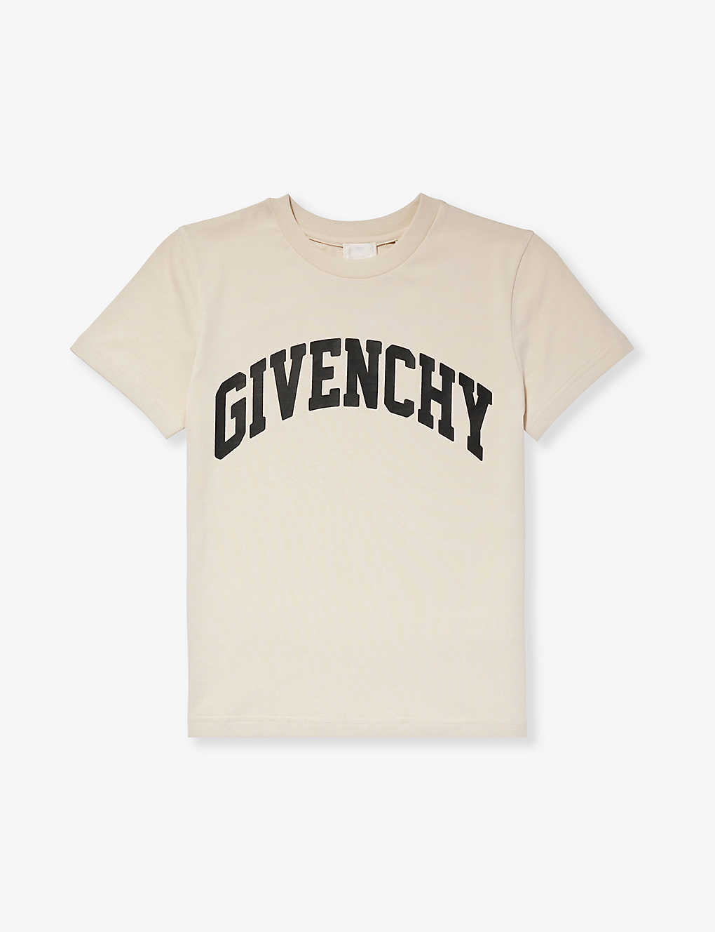 Givenchy Kids' Boys Beige Cotton Varsity T-shirt In Cream