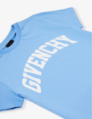 Shop Givenchy Boys Blue Kids Logo-print Short-sleeve Cotton-jersey T-shirt 4-12 Years