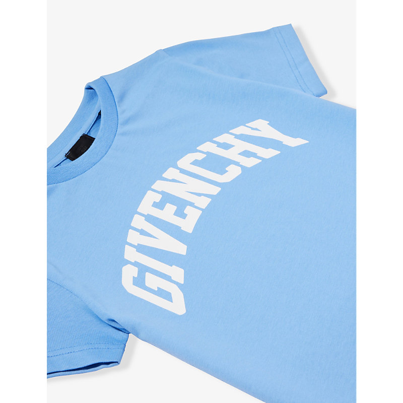 Shop Givenchy Logo-print Short-sleeve Cotton-jersey T-shirt 4-12 Years In Blue