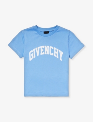 Givenchy Boys Blue Kids Logo-print Short-sleeve Cotton-jersey T-shirt 4-12 Years