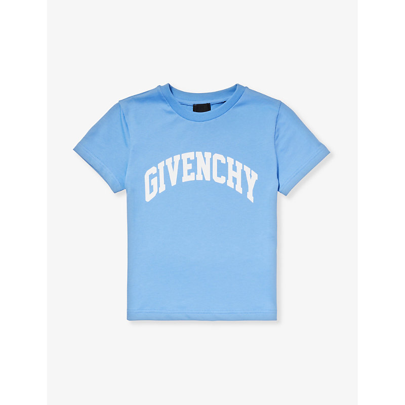 Givenchy Boys Blue Kids Logo-print Short-sleeve Cotton-jersey T-shirt 4-12 Years
