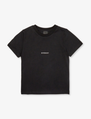 Givenchy Boys Black Kids Logo-print Short-sleeve Cotton-jersey T-shirt 4-12 Years