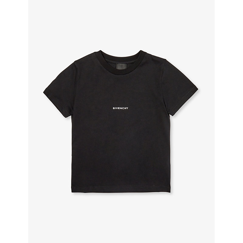 Givenchy Boys Black Kids Logo-print Short-sleeve Cotton-jersey T-shirt 4-12 Years