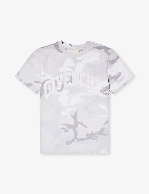 GIVENCHY: Camo logo-print short-sleeve cotton-jersey T-shirt 6-12 years