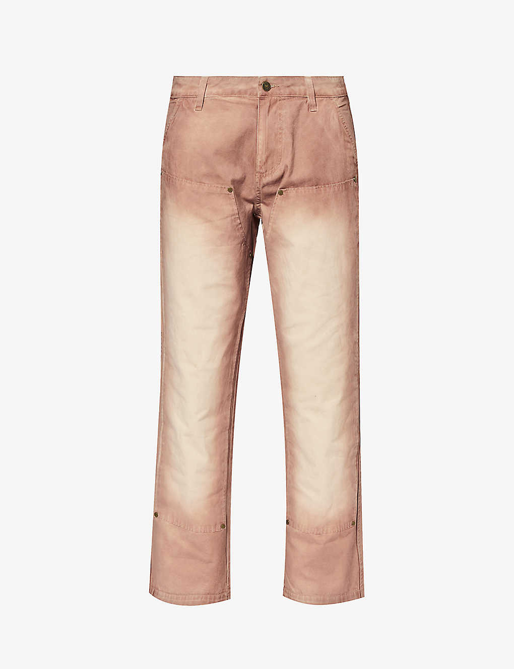 Market Mens Ecru Margins Double Branded-hardware Regular-fit Straight-leg Jeans In Cream