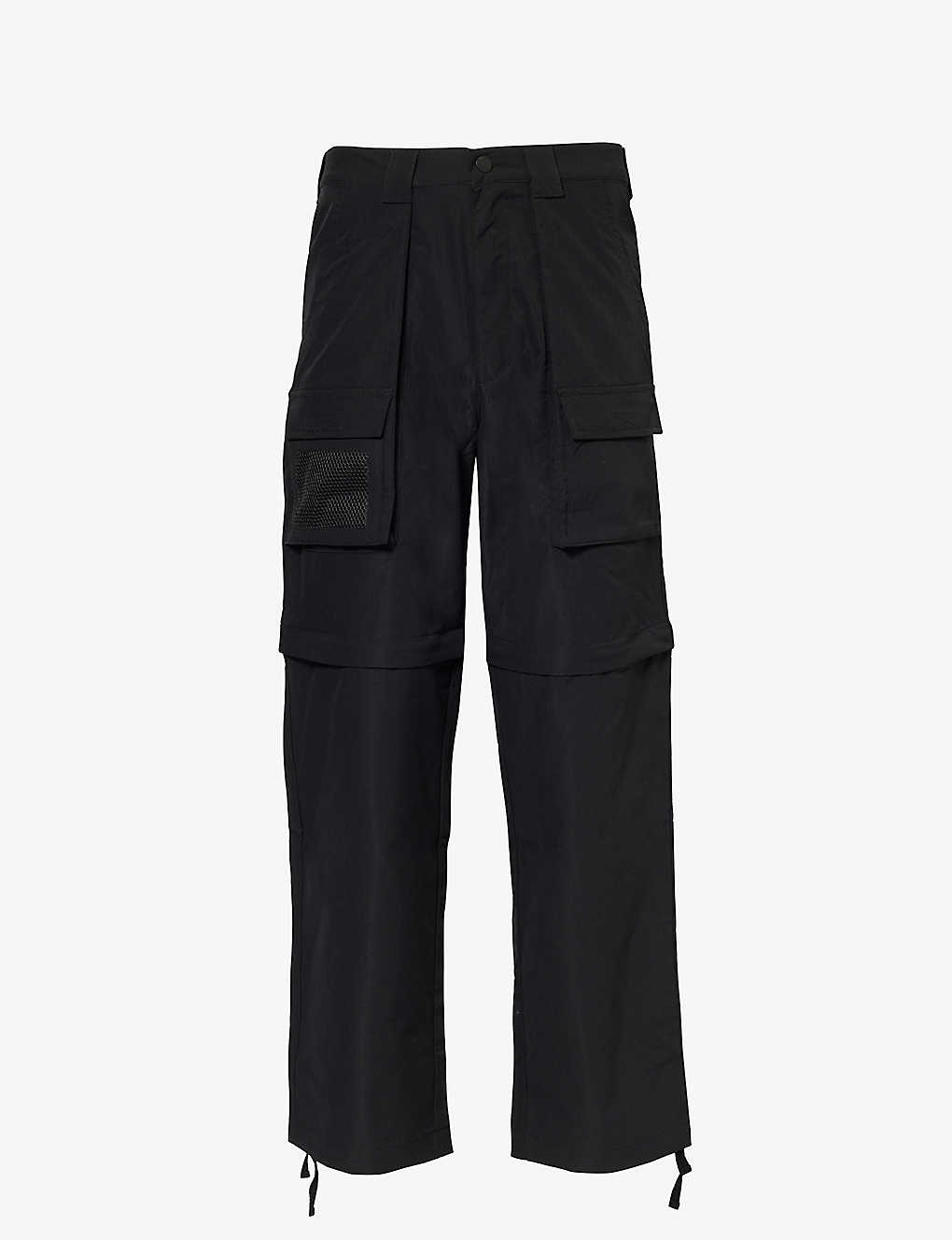 Market Mens Black Moraine Detachable-panel Regular-fit Straight-leg Woven Trousers