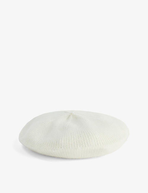 LOOP CASHMERE: Ribbed brushed-texture cashmere beret