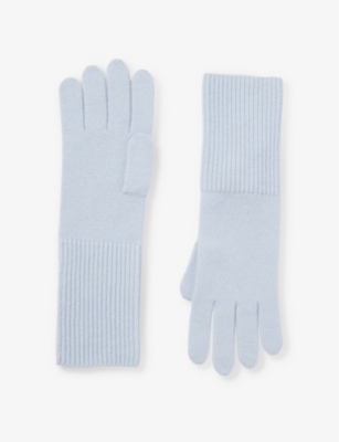 LOOP CASHMERE Ribbed brushedtexture cashmere gloves