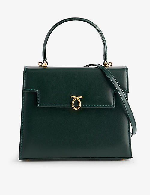 LAUNER: Traviata leather top-handle bag