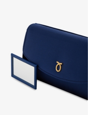 Shop Launer Women's Navy Satin Tosca Detachable-strap Satin Clutch Bag