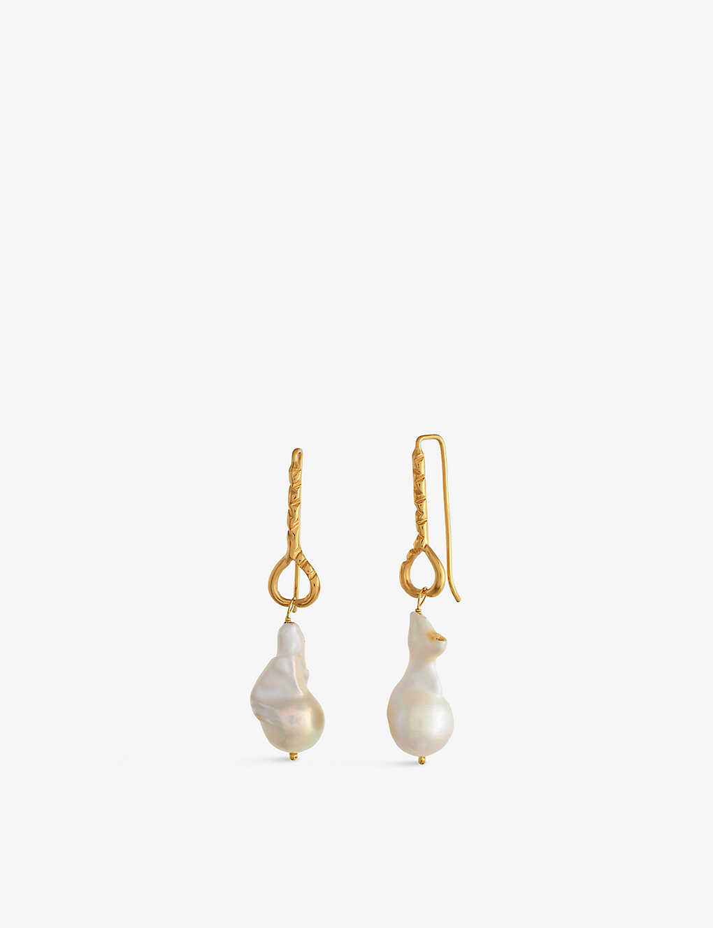 Shyla Helena 22ct Yellow Gold-plated Sterling-silver And Glass Drop Earrings In White