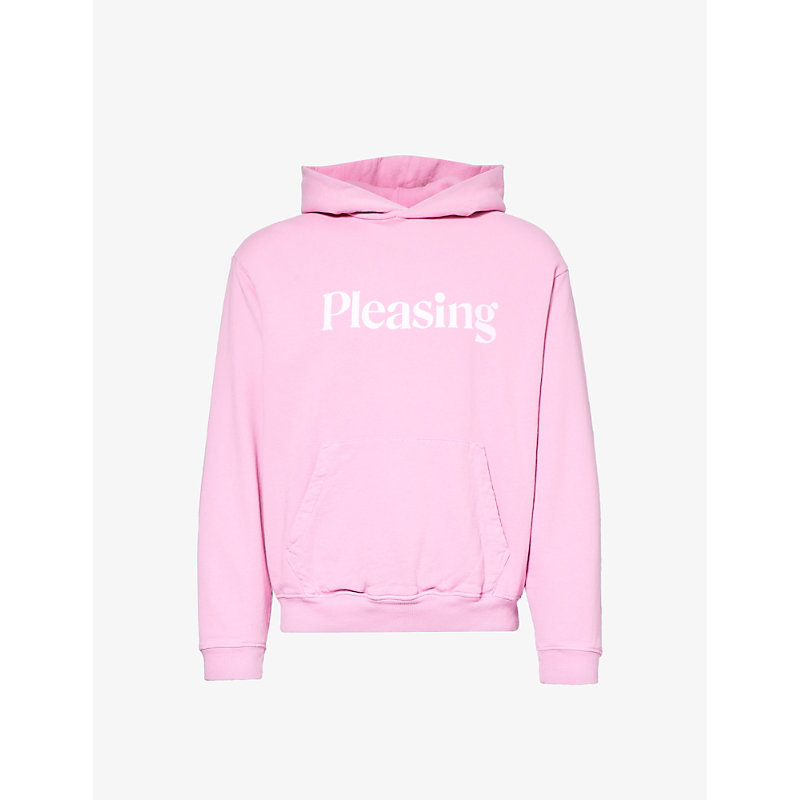 Pleasing Mens Hot Pink Brand-print Cotton-jersey Hoody