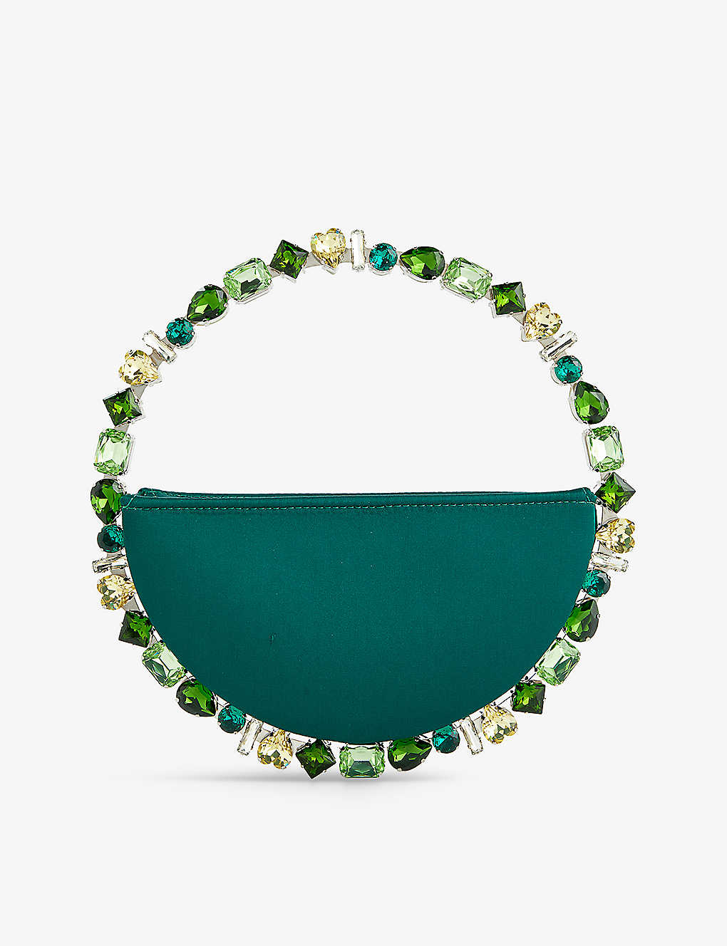 L'alingi Lalingi Womens Emerald Eternity Crystal-embellished Satin Clutch Bag
