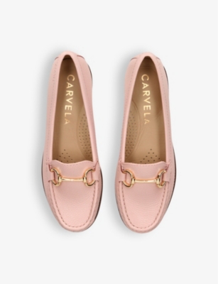 Shop Carvela Comfort Women's Pink Click Horsebit-chain Leather Loafers