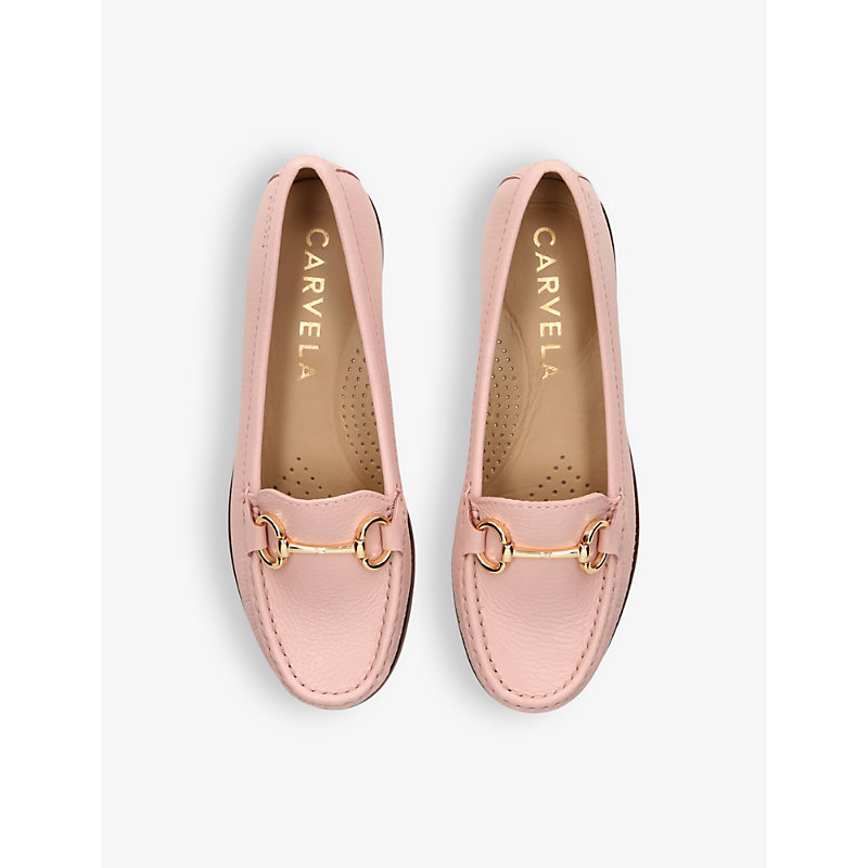 Shop Carvela Comfort Women's Pink Click Horsebit-chain Leather Loafers