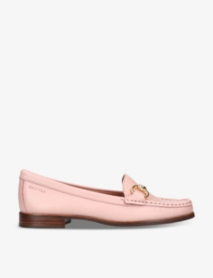 Shop Carvela Comfort Women's Pink Click Horsebit-chain Leather Loafers