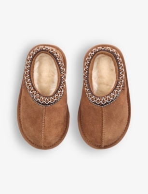 Ugg Tasman Ii Shearling-trim Suede Slippers 2-7 Yea In Brown