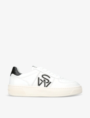 STUART WEITZMAN: SW Courtside Monogram leather trainers