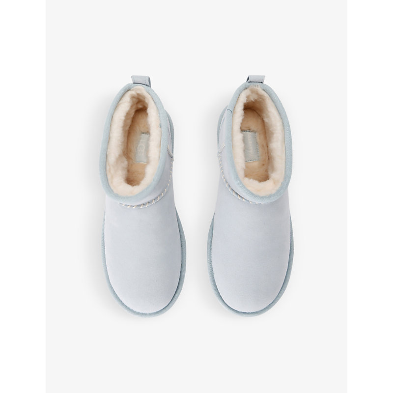 Shop Ugg X Madhappy Classic Ultra Mini Suede Boots In Pale Blue