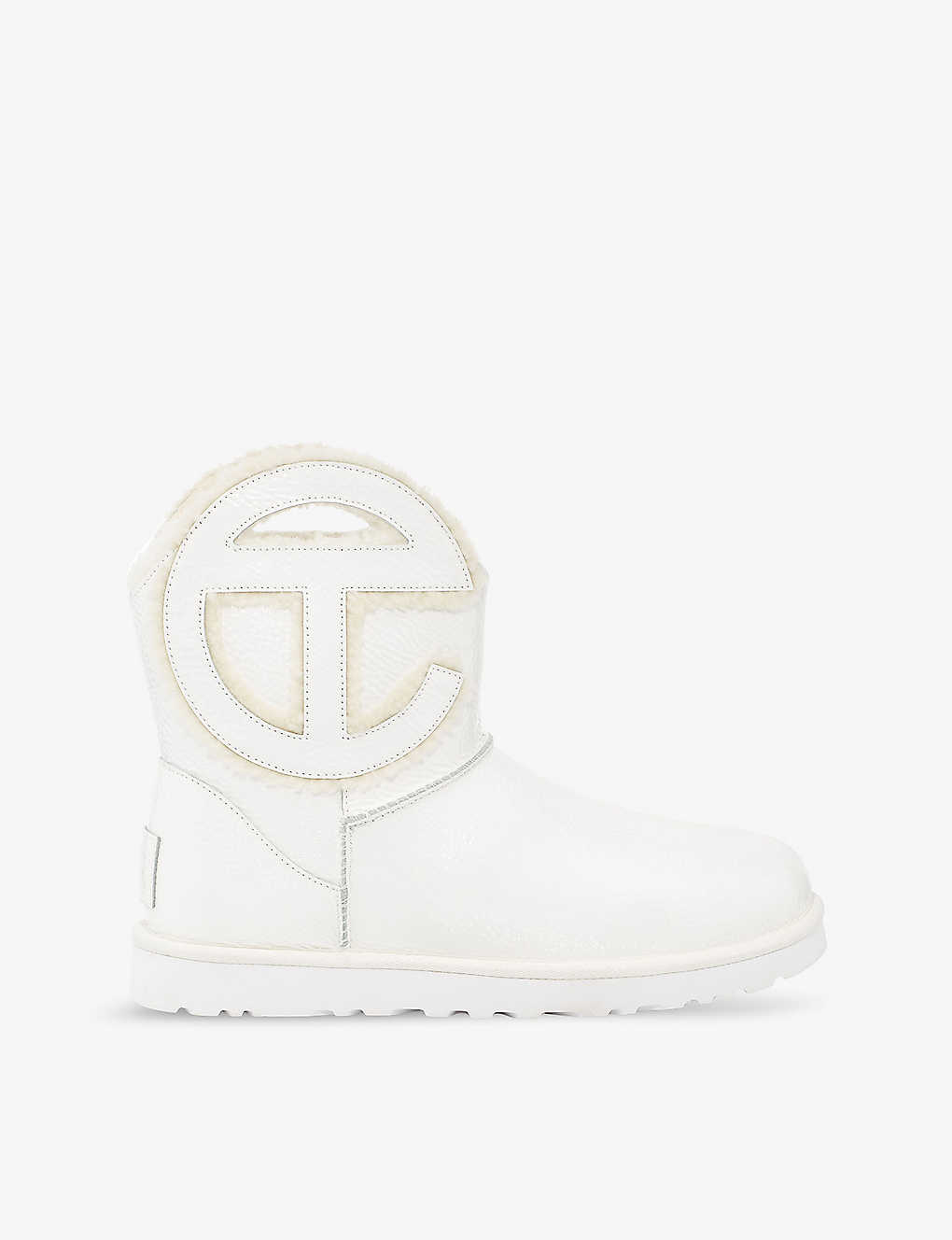 Shop Ugg X Telfar Men's White Crinkle-texture Leather Ankle Boots
