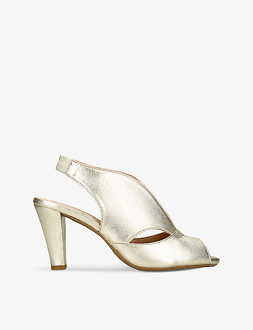 CARVELA COMFORT: Arabella slingback metallic-leather heels