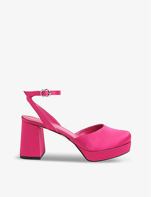 WHISTLES: Estella platform-sole heeled satin sandals