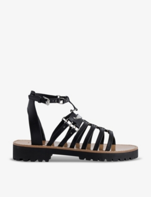 Shop Zadig & Voltaire Zadig&voltaire Women's Noir Joe Stud-embellished Leather Sandals In Black