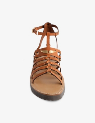 Shop Zadig & Voltaire Zadig&voltaire Women's Tawny Joe Stud-embellished Leather Sandals