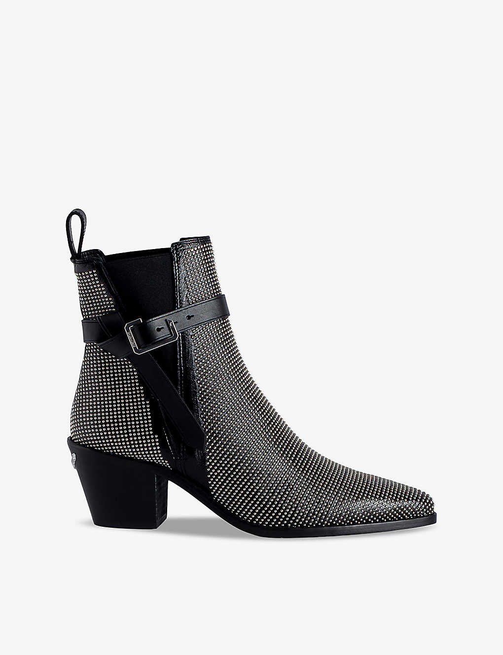 Zadig & Voltaire Zadig&voltaire Women's Noir Tyler Cecilia Stud-embellished Heeled Leather Ankle Boots