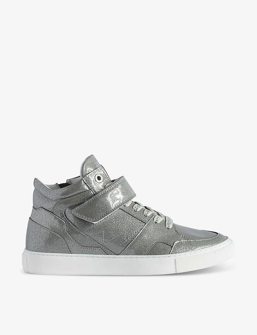 Zadig & Voltaire 1747 Mid Flash Infinity Trainers In Silver