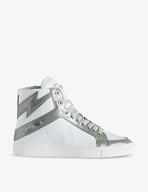 ZADIG&VOLTAIRE: LA Flash bolt-panel high-top leather trainers