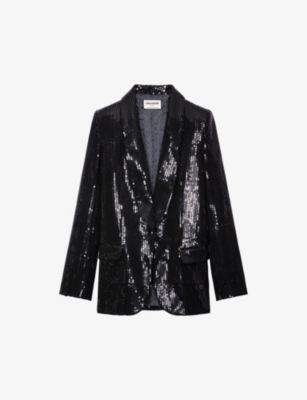 Zadig & Voltaire Sequin Blazer In Noir
