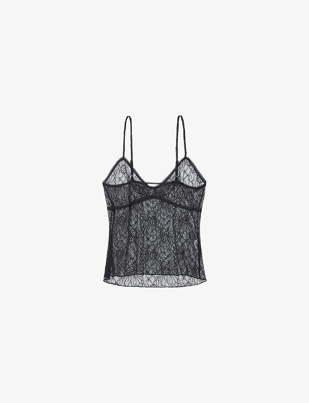 Zadig & Voltaire Zadig&voltaire Women's Noir Lyzig Lace-embroidered Woven Cami