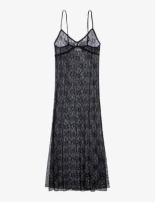 ZADIG&VOLTAIRE: Ryzig V-neck lace-embroidered woven midi dress