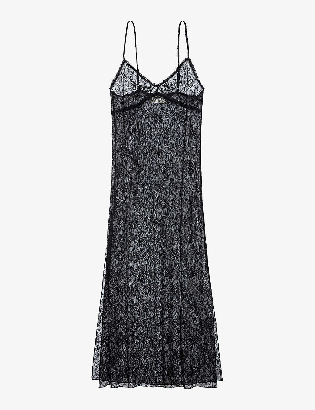 Zadig & Voltaire Zadig&voltaire Women's Noir Ryzig V-neck Lace-embroidered Woven Midi Dress