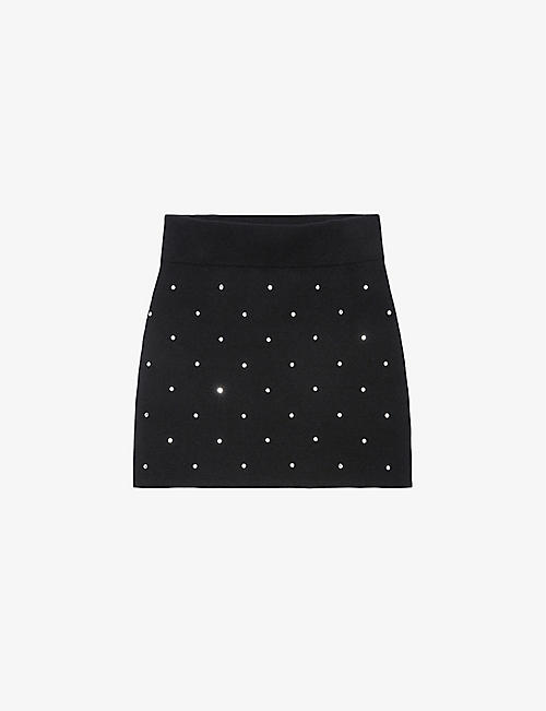 ZADIG&VOLTAIRE: Mitty diamanté-embellished stretch-wool mini skirt