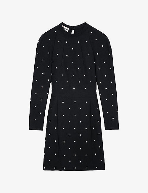ZADIG&VOLTAIRE: Racia crystal-embellished woven mini dress