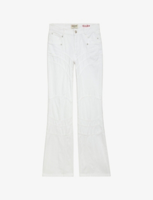 Zadig & Voltaire Womens Judo Elvira Overstitched Loose-leg Mid-rise Stretch-denim Jeans In Judo