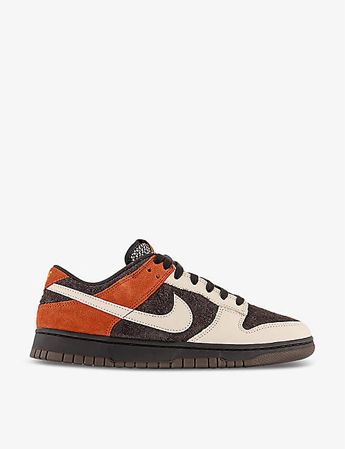NIKE: Dunk Low panelled suede and woven low-top trainers