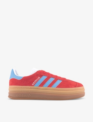 Adidas Originals Adidas Womens Active Pink Semi Blue Bu Gazelle Bold 3-stripes Suede Low-top Platform Trainers