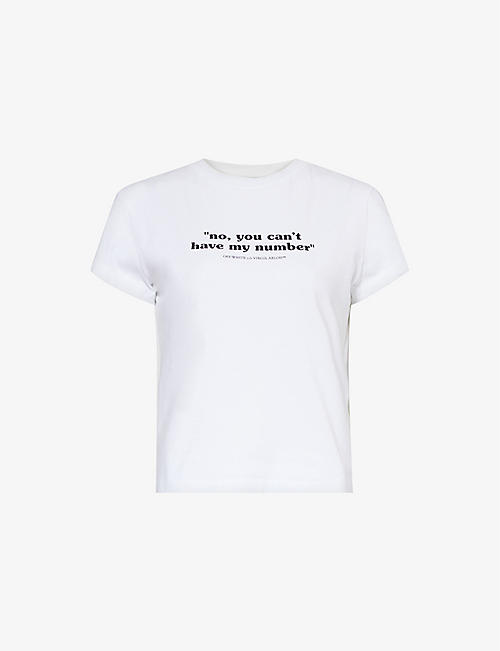 OFF-WHITE C/O VIRGIL ABLOH: Text-print short-sleeve cotton-jersey T-shirt