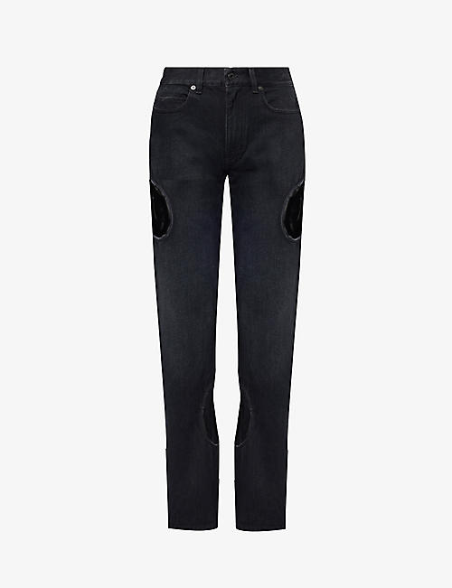 OFF-WHITE C/O VIRGIL ABLOH: Meteor Cool straight-leg mid-rise jeans