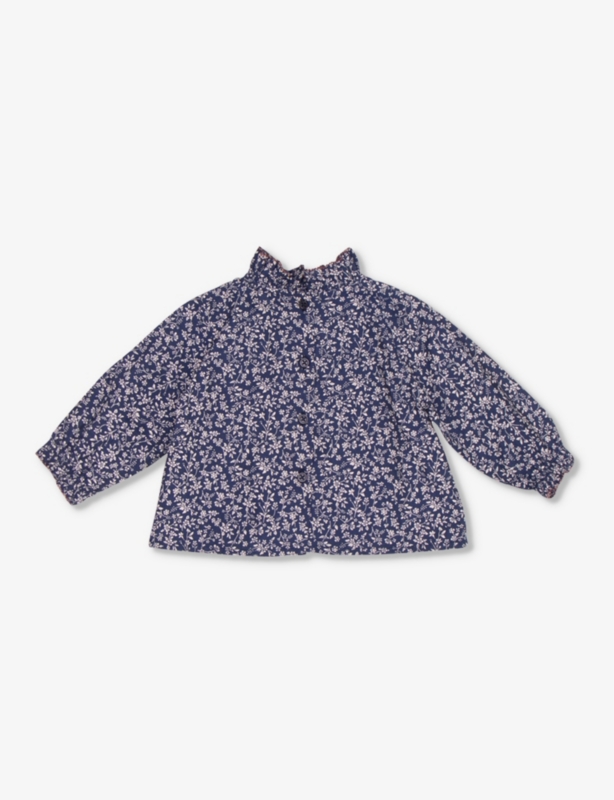Amicia frill-collar long-sleeve cotton blouse 12-24 months