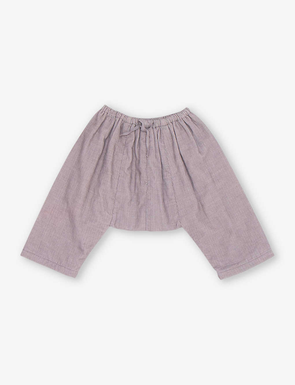 Caramel Babies'  Dove Grey Linum Stripe-pattern Elasticated-waist Cotton Trousers 1-2 Years