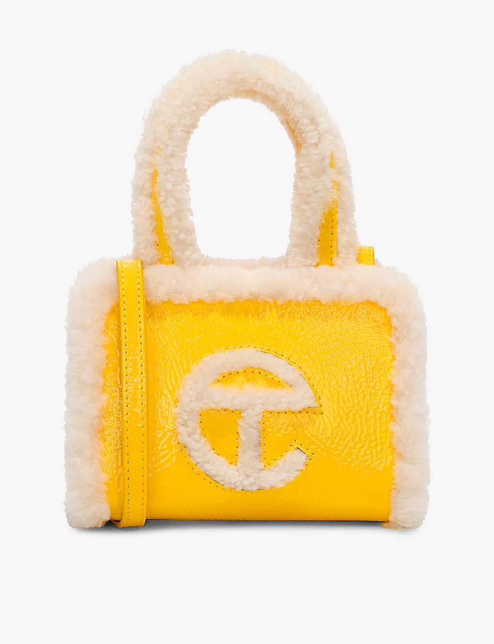 Ugg X Telfar Womens Taxi Yellow Small Crinkled-leather Tote Bag