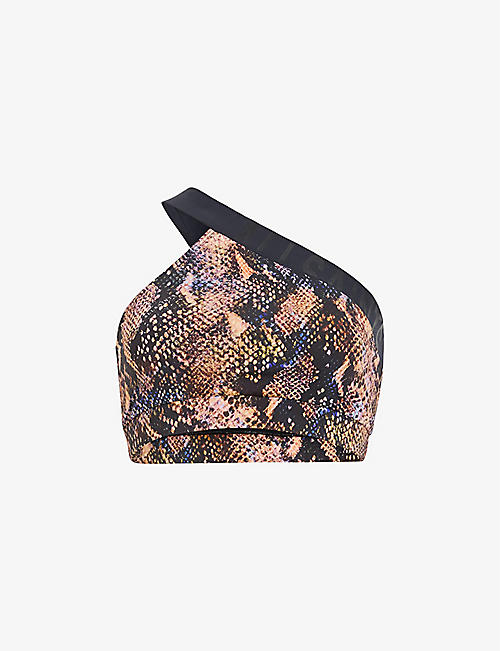 ALLSAINTS: Dara snake-print bikini top