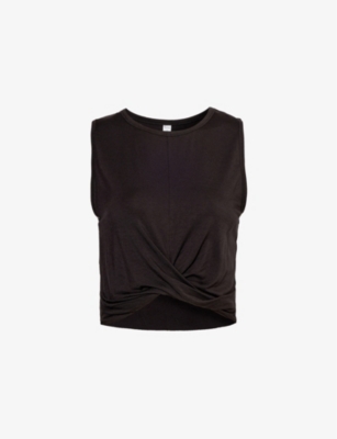 ALO YOGA: Cover scoop-neck stretch-woven top