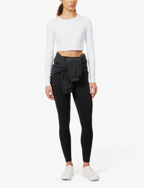 Alosoft cropped stretch-jersey top