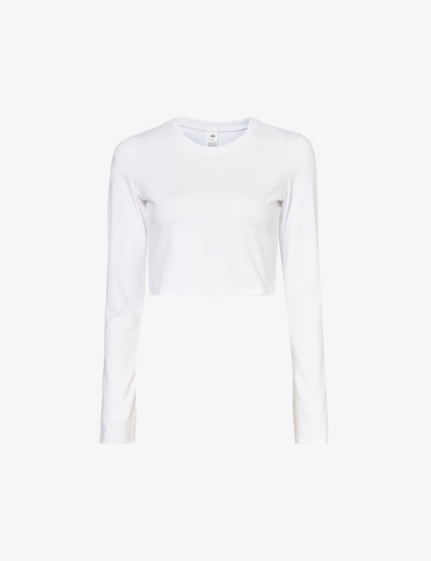 Alosoft cropped stretch-jersey top